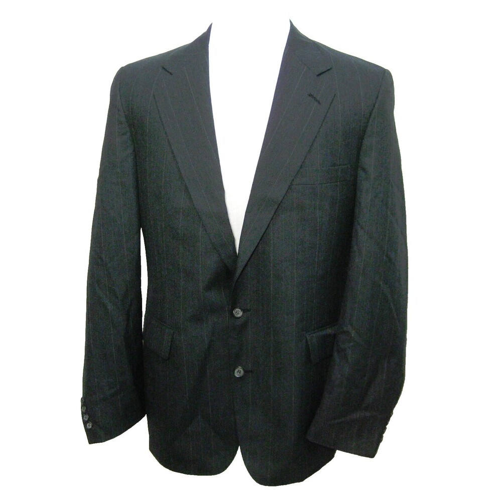 AE CLOTHIERS Men's (Size 42R) Black 2 Button Wool Sport Coat Blazer Suit Jacket